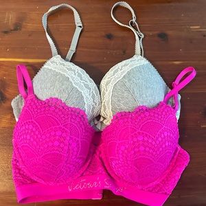 Victorias Secret Lace Push-up Bra Bundle of 2